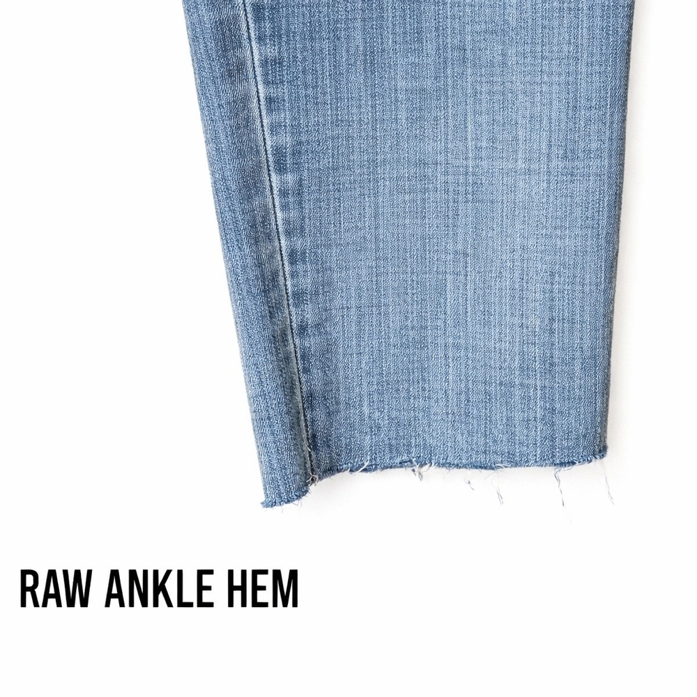 Lucky Brand Size 14/32 Blue Denim Straight Ankle Jeans Raw Hem NWT - Picture 8 of 15